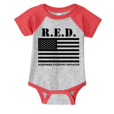 R.E.D. Friday | On Fridays We Wear Red | Remember Everyone Deployed Infant Baby Jersey Bodysuit