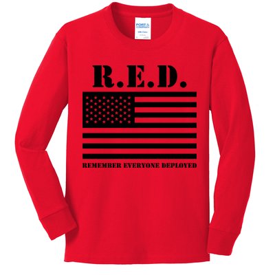 R.E.D. Friday | On Fridays We Wear Red | Remember Everyone Deployed Kids Long Sleeve Shirt