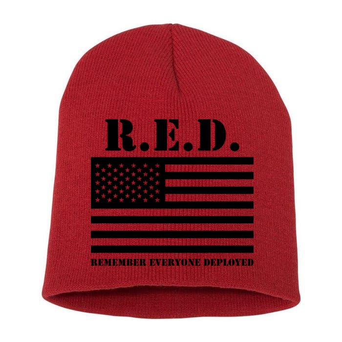 R.E.D. Friday | On Fridays We Wear Red | Remember Everyone Deployed Short Acrylic Beanie