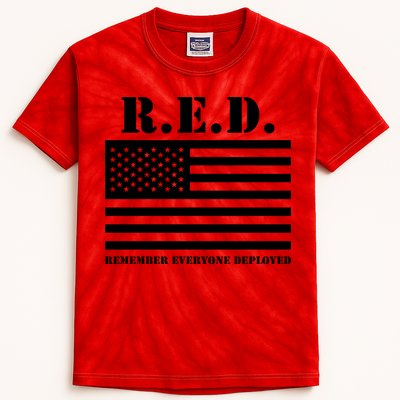 R.E.D. Friday | On Fridays We Wear Red | Remember Everyone Deployed Kids Tie-Dye T-Shirt