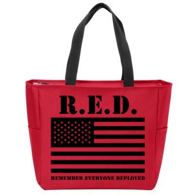 R.E.D. Friday | On Fridays We Wear Red | Remember Everyone Deployed Zip Tote Bag