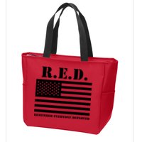 R.E.D. Friday | On Fridays We Wear Red | Remember Everyone Deployed Zip Tote Bag