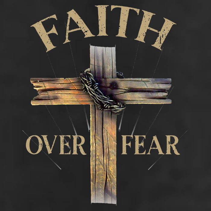 Religious Faith Over Fear Christian Cross Cool Comfort Performance Bucket Hat