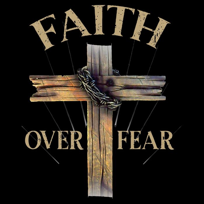 Religious Faith Over Fear Christian Cross Cooling Performance Crew T-Shirt