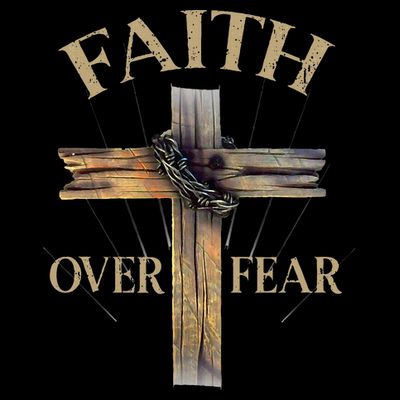 Religious Faith Over Fear Christian Cross T-Shirt
