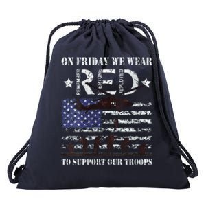 Red Friday | On Fridays We Wear Red Drawstring Bag