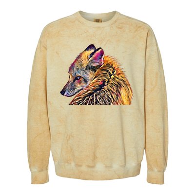 Red Fox Oil Paint Filter Fox Lover Great Gift Colorblast Crewneck Sweatshirt