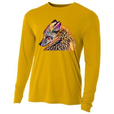 Red Fox Oil Paint Filter Fox Lover Great Gift Cooling Performance Long Sleeve Crew