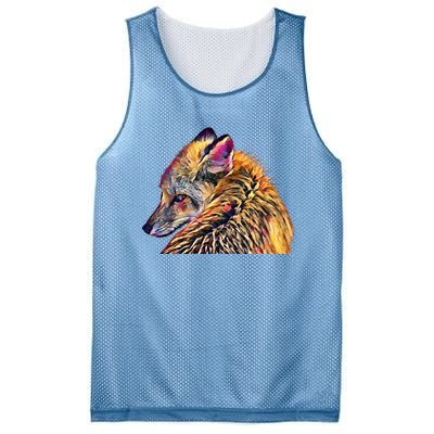 Red Fox Oil Paint Filter Fox Lover Great Gift Mesh Reversible Basketball Jersey Tank