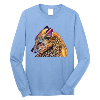 Red Fox Oil Paint Filter Fox Lover Great Gift Long Sleeve Shirt