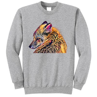 Red Fox Oil Paint Filter Fox Lover Great Gift Sweatshirt