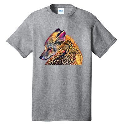 Red Fox Oil Paint Filter Fox Lover Great Gift Tall T-Shirt