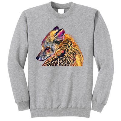 Red Fox Oil Paint Filter Fox Lover Great Gift Tall Sweatshirt