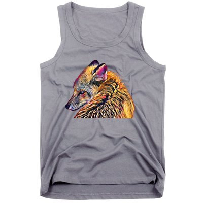 Red Fox Oil Paint Filter Fox Lover Great Gift Tank Top