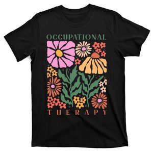 Retro floral Occupational Therapy therapist OT life T-Shirt