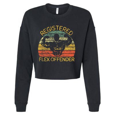 Registered Flex Offender Funny Gym Cropped Pullover Crew