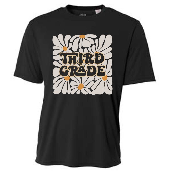 Retro Flower Power Squared Third 3rd Grade Back To School Cooling Performance Crew T-Shirt