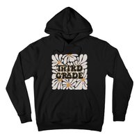 Retro Flower Power Squared Third 3rd Grade Back To School Hoodie