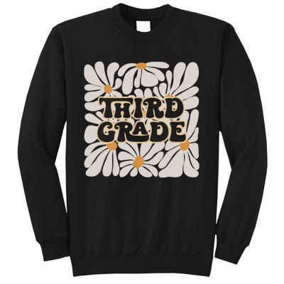 Retro Flower Power Squared Third 3rd Grade Back To School Sweatshirt