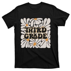 Retro Flower Power Squared Third 3rd Grade Back To School T-Shirt