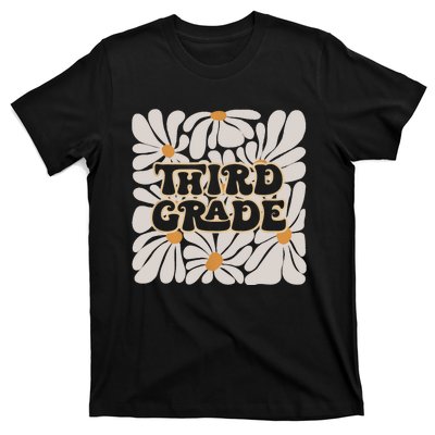 Retro Flower Power Squared Third 3rd Grade Back To School T-Shirt