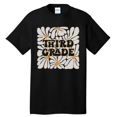 Retro Flower Power Squared Third 3rd Grade Back To School Tall T-Shirt