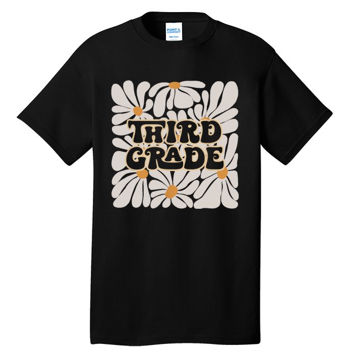 Retro Flower Power Squared Third 3rd Grade Back To School Tall T-Shirt