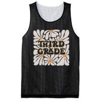 Retro Flower Power Squared Third 3rd Grade Back To School Mesh Reversible Basketball Jersey Tank