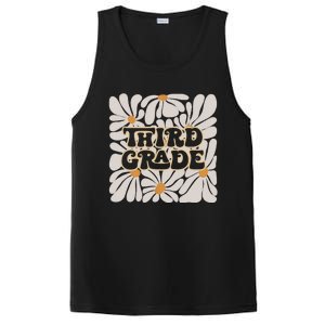 Retro Flower Power Squared Third 3rd Grade Back To School PosiCharge Competitor Tank