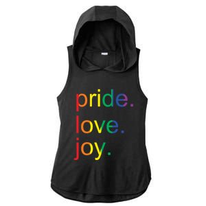 Rainbow Flag Pride Gay Lgbtq+ Gift Ladies PosiCharge Tri-Blend Wicking Draft Hoodie Tank