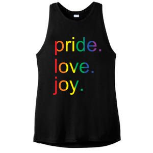 Rainbow Flag Pride Gay Lgbtq+ Gift Ladies PosiCharge Tri-Blend Wicking Tank