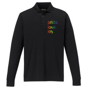 Rainbow Flag Pride Gay Lgbtq+ Gift Performance Long Sleeve Polo