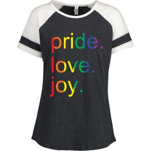 Rainbow Flag Pride Gay Lgbtq+ Gift Enza Ladies Jersey Colorblock Tee