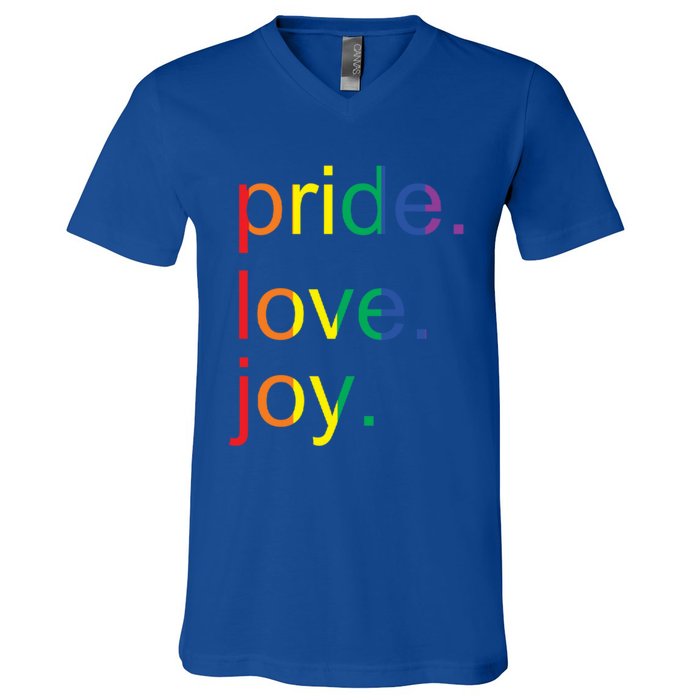 Rainbow Flag Pride Gay Lgbtq+ Gift V-Neck T-Shirt