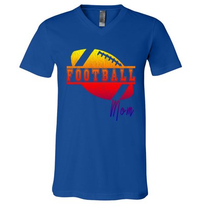 Retro Football Parent Design Meaningful Gift Matching Family Meaningful Gift Mom V-Neck T-Shirt