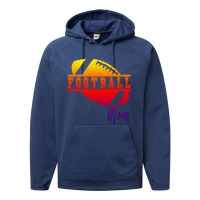 Retro Football Parent Design Meaningful Gift Matching Family Meaningful Gift Mom Performance Fleece Hoodie