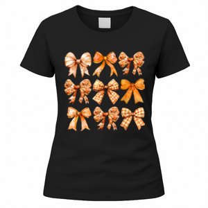 Retro Fall Pumpkin Bow Fall Coquette Women's T-Shirt