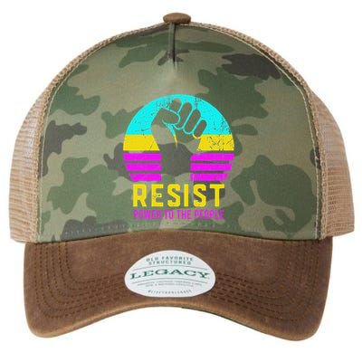 Resist Fascism Power To The People Legacy Tie Dye Trucker Hat