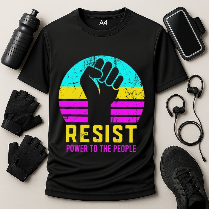 Resist Fascism Power To The People Cooling Performance Crew T-Shirt