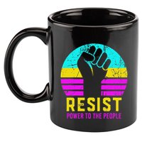 Resist Fascism Power To The People 11oz C Handle Ceramic Mug
