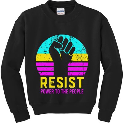 Resist Fascism Power To The People Kids Sweatshirt