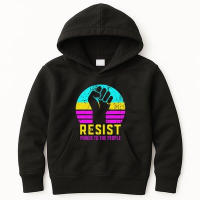 Resist Fascism Power To The People Kids Hoodie
