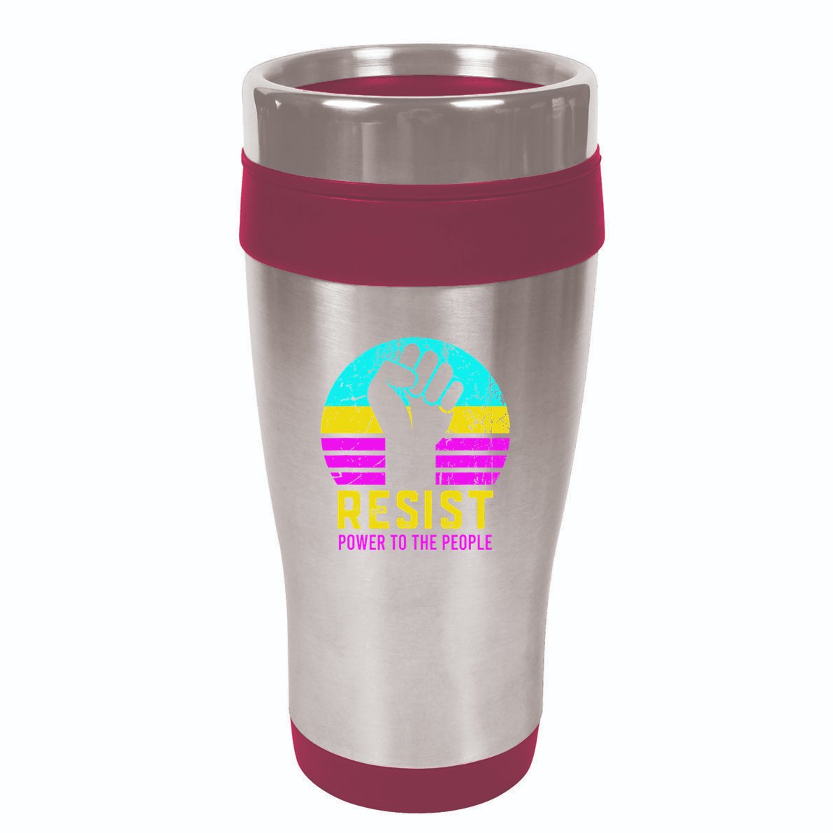 Resist Fascism Power To The People 16oz Travel Tumbler