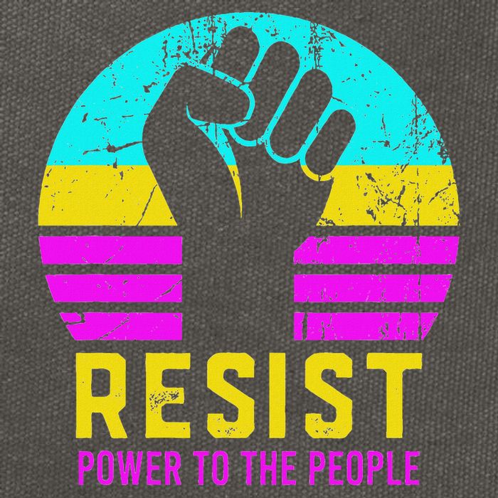 Resist Fascism Power To The People Cotton Canvas Backpack