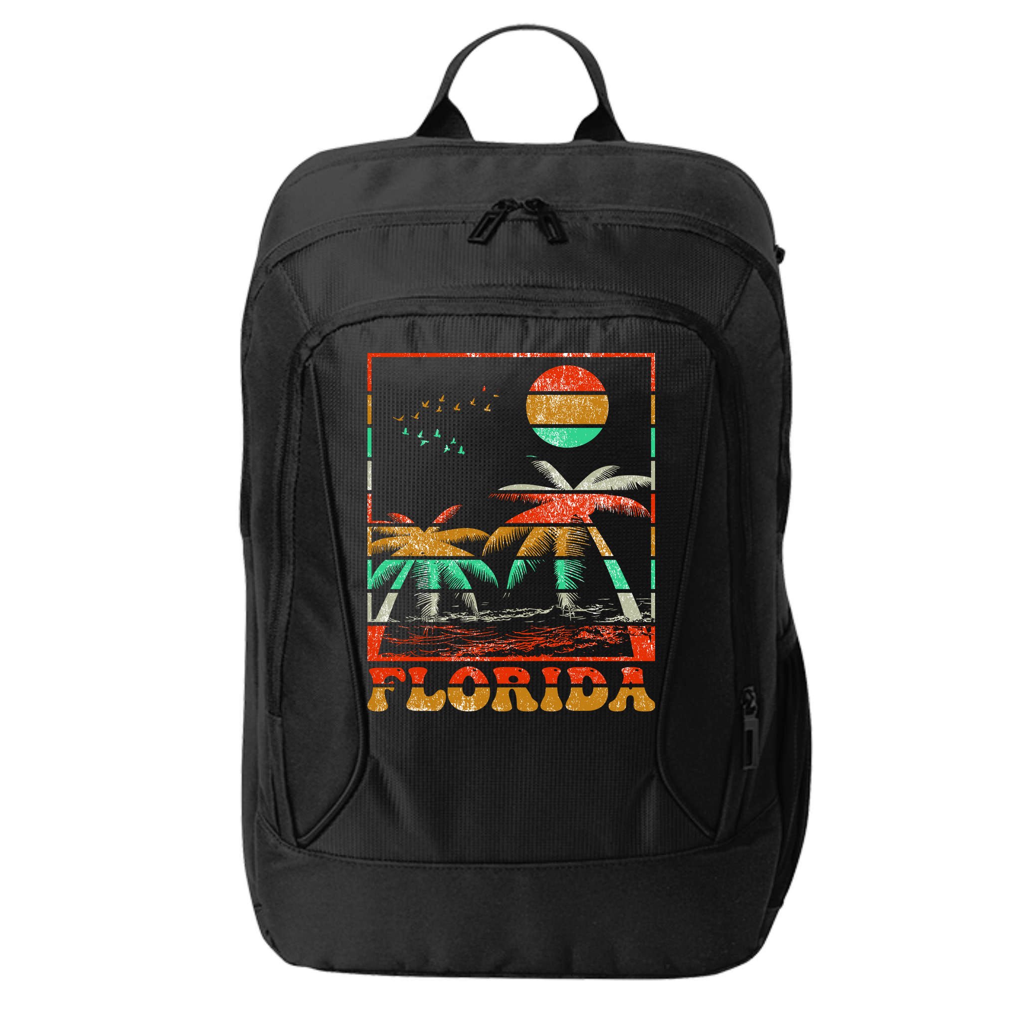 Retro Florida Palm Trees City Backpack