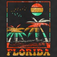 Retro Florida Palm Trees Golf Towel