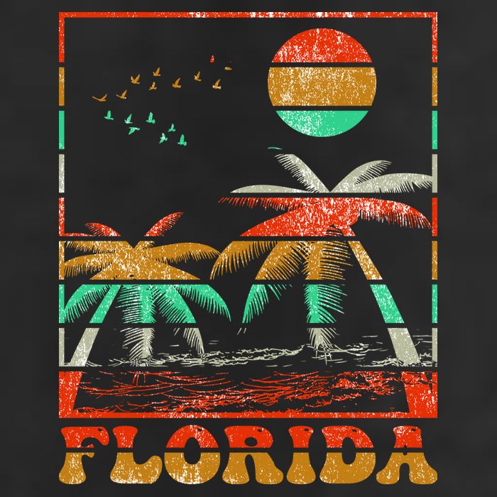 Retro Florida Palm Trees Golf Towel