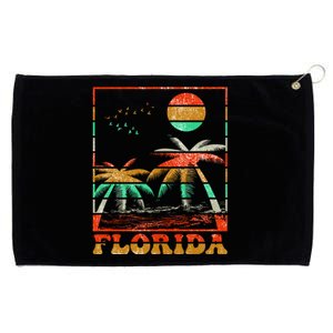 Retro Florida Palm Trees Grommeted Golf Towel