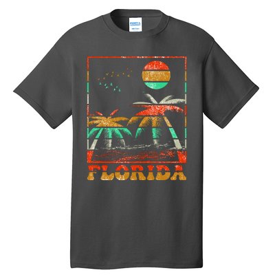 Retro Florida Palm Trees Tall T-Shirt