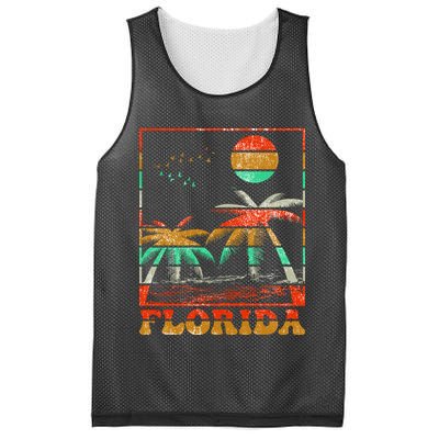 Retro Florida Palm Trees Mesh Reversible Basketball Jersey Tank